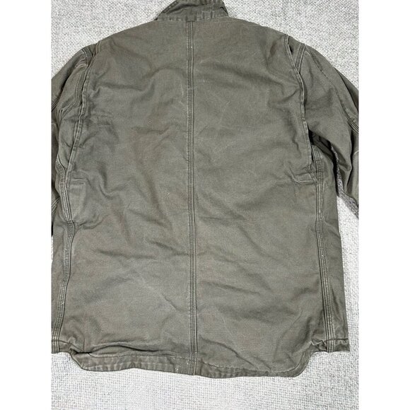 Gravel Gear Coat Mens Large Green Canvas Chore Workwear Grunge Stained‎ - Picture 14 of 15